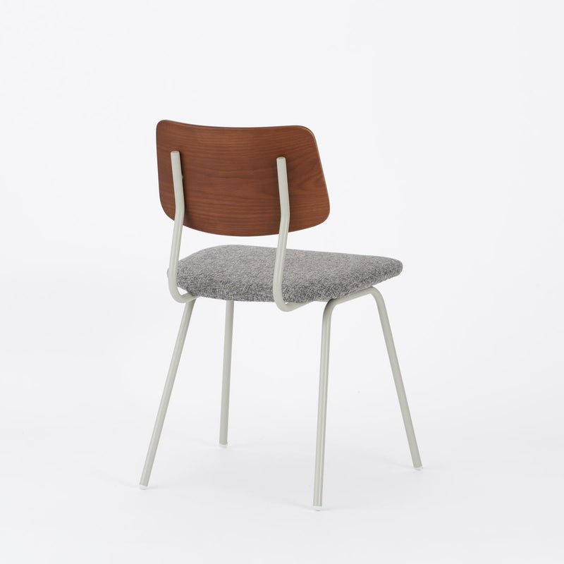 KUUM  Chair shikaku - Gray White Steel Frame/Cushion/Brown Back / クーム チェア シカク