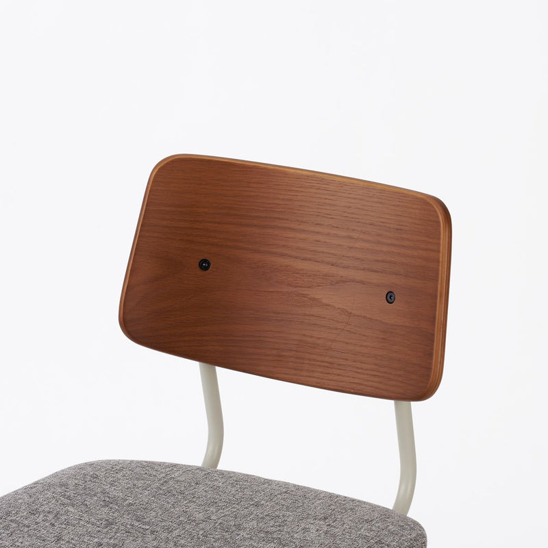 KUUM  Chair shikaku - Gray White Steel Frame/Cushion/Brown Back / クーム チェア シカク