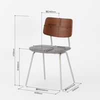 KUUM  Chair shikaku - Gray White Steel Frame/Cushion/Brown Back / クーム チェア シカク