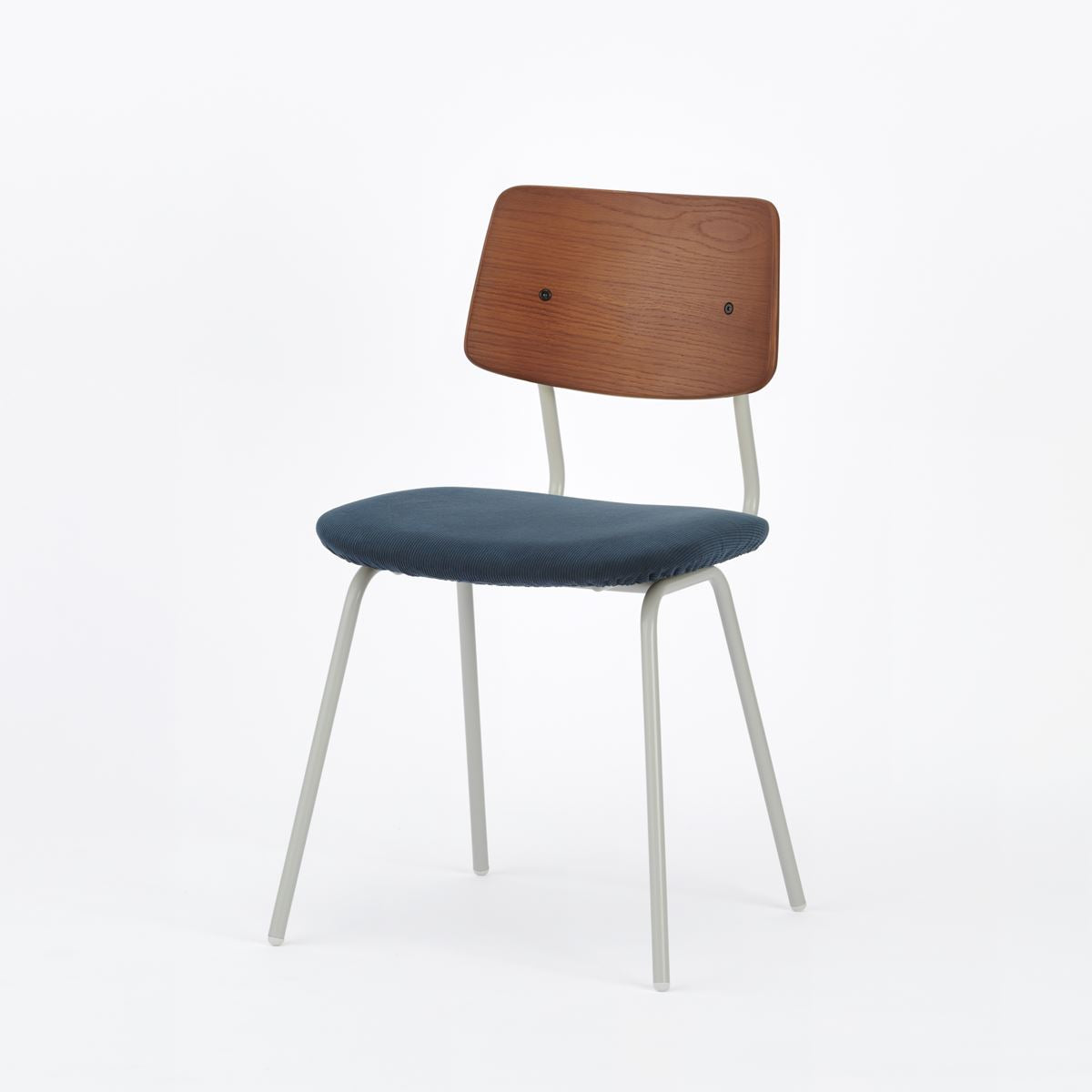 KUUM  Chair shikaku - Gray White Steel Frame/Cushion/Brown Back / クーム チェア シカク