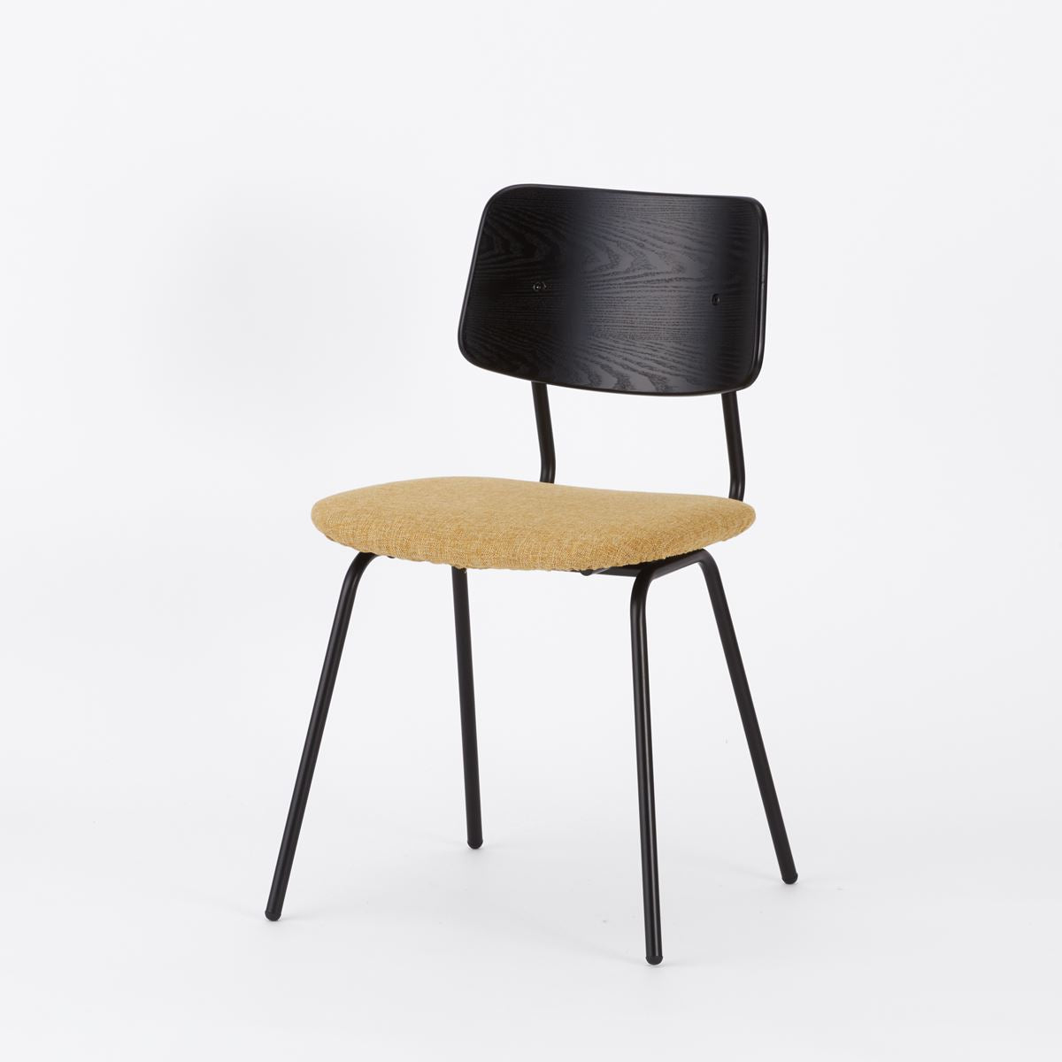 KUUM  Chair shikaku - Black Steel Frame/Cushion/Black Back / クーム チェア シカク