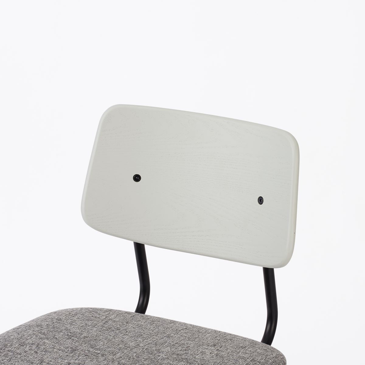 KUUM  Chair shikaku - Black Steel Frame/Cushion/Gray White Back / クーム チェア シカク