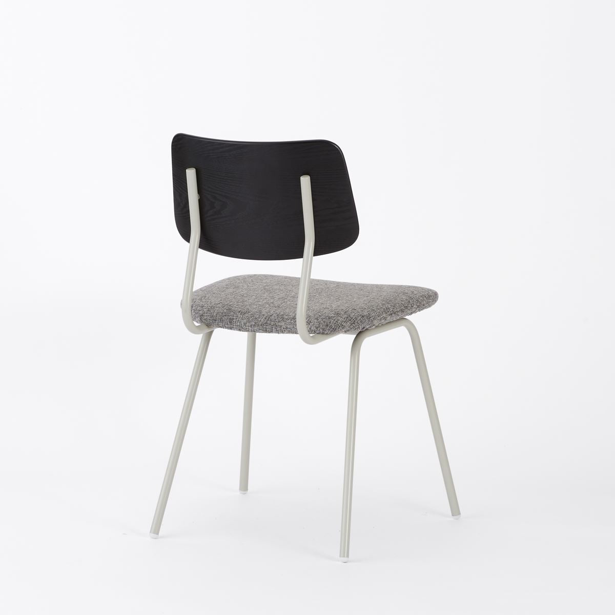 KUUM  Chair shikaku - Gray White Steel Frame/Cushion/Black Back / クーム チェア シカク