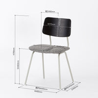 KUUM  Chair shikaku - Gray White Steel Frame/Cushion/Black Back / クーム チェア シカク