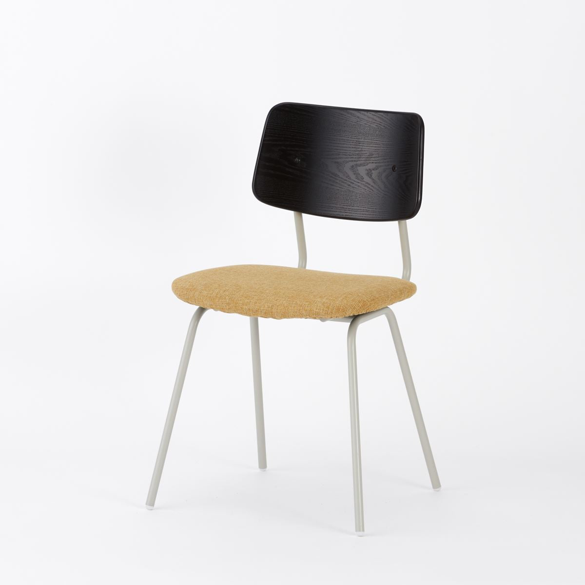 KUUM  Chair shikaku - Gray White Steel Frame/Cushion/Black Back / クーム チェア シカク