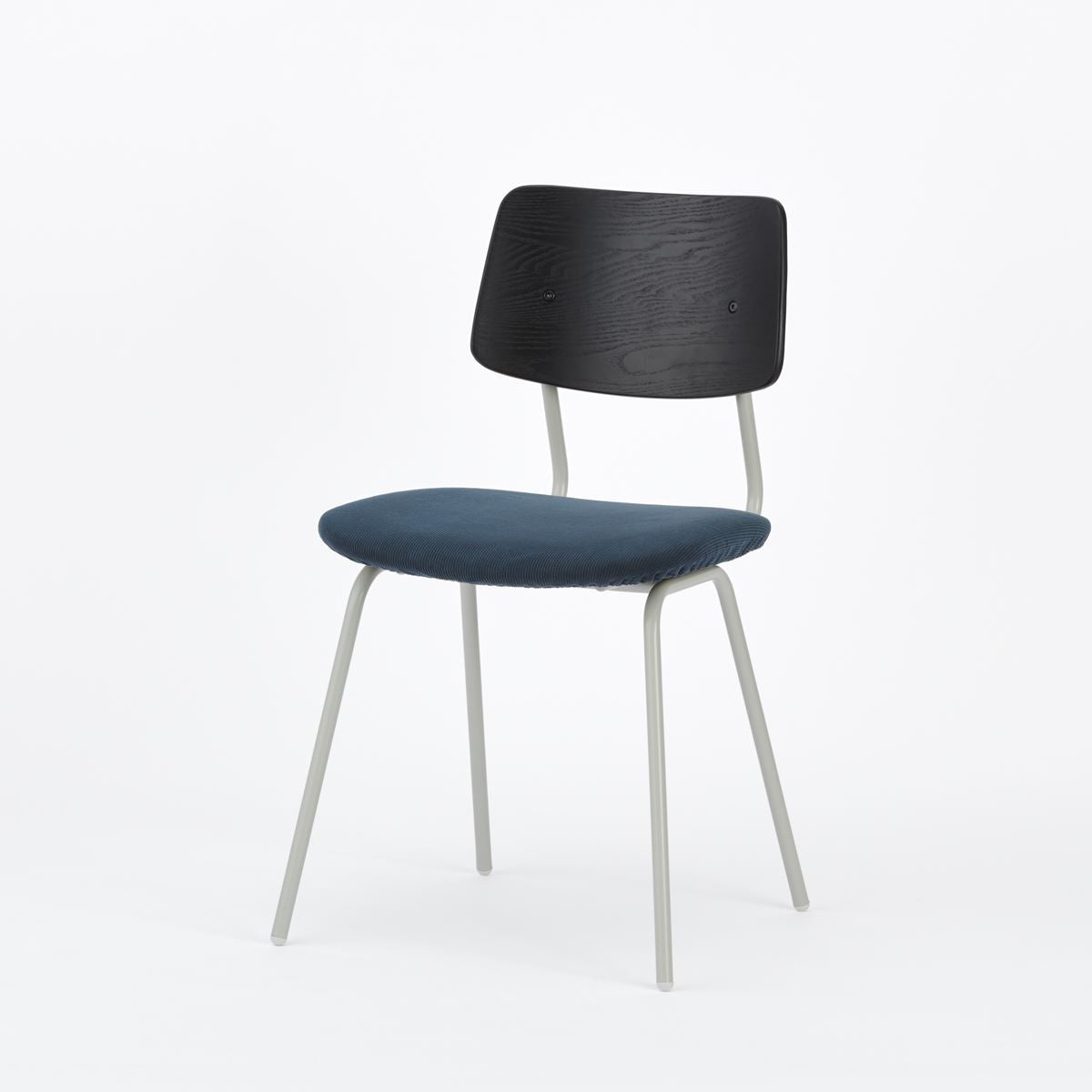 KUUM  Chair shikaku - Gray White Steel Frame/Cushion/Black Back / クーム チェア シカク