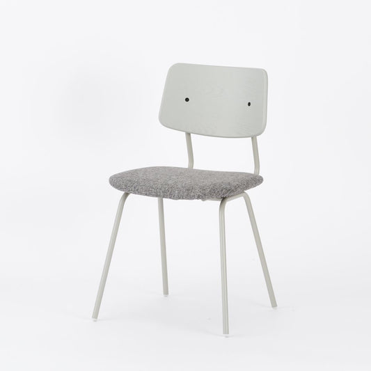 KUUM  Chair shikaku - Gray White Steel Frame/Cushion/Gray White Back / クーム チェア シカク　座面カバー　グレー