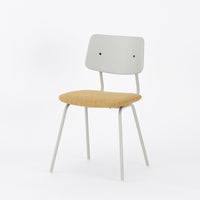 KUUM  Chair shikaku - Gray White Steel Frame/Cushion/Gray White Back / クーム チェア シカク