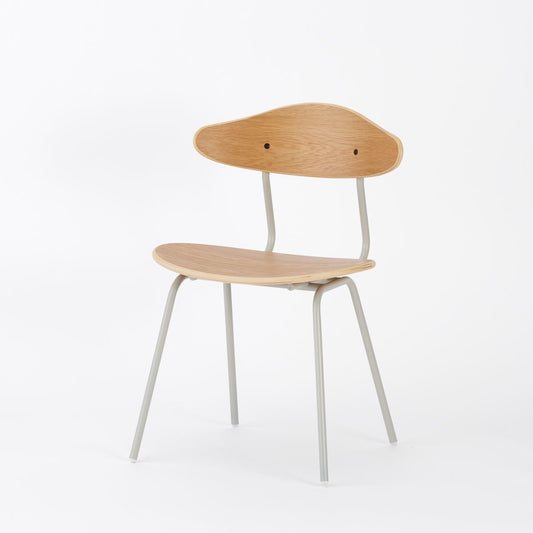 KUUM  Chair kinoco - Gray White Steel Frame/Wooden Back / クーム チェア キノコ