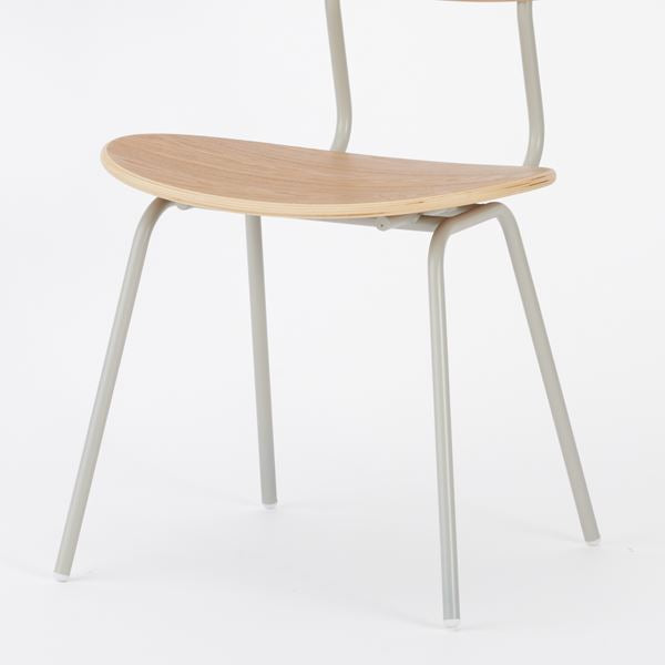 KUUM  Chair kinoco - Gray White Steel Frame/Wooden Back / クーム チェア キノコ