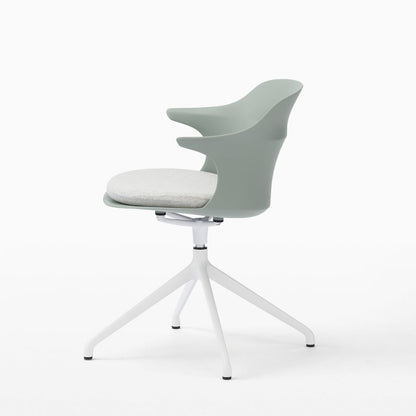 Smooth Round Chair With Arms - White Legs／スムースラウンドチェア アーム付 ホワイト脚