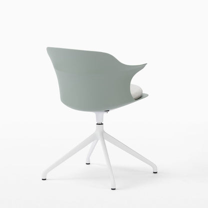 Smooth Round Chair With Arms - White Legs／スムースラウンドチェア アーム付 ホワイト脚