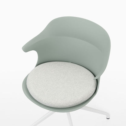 Smooth Round Chair With Arms - White Legs／スムースラウンドチェア アーム付 ホワイト脚