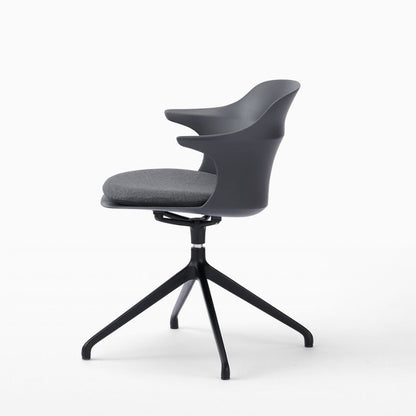 Smooth Round Chair With Arms - Black Legs／スムースラウンドチェア アーム付 ブラック脚