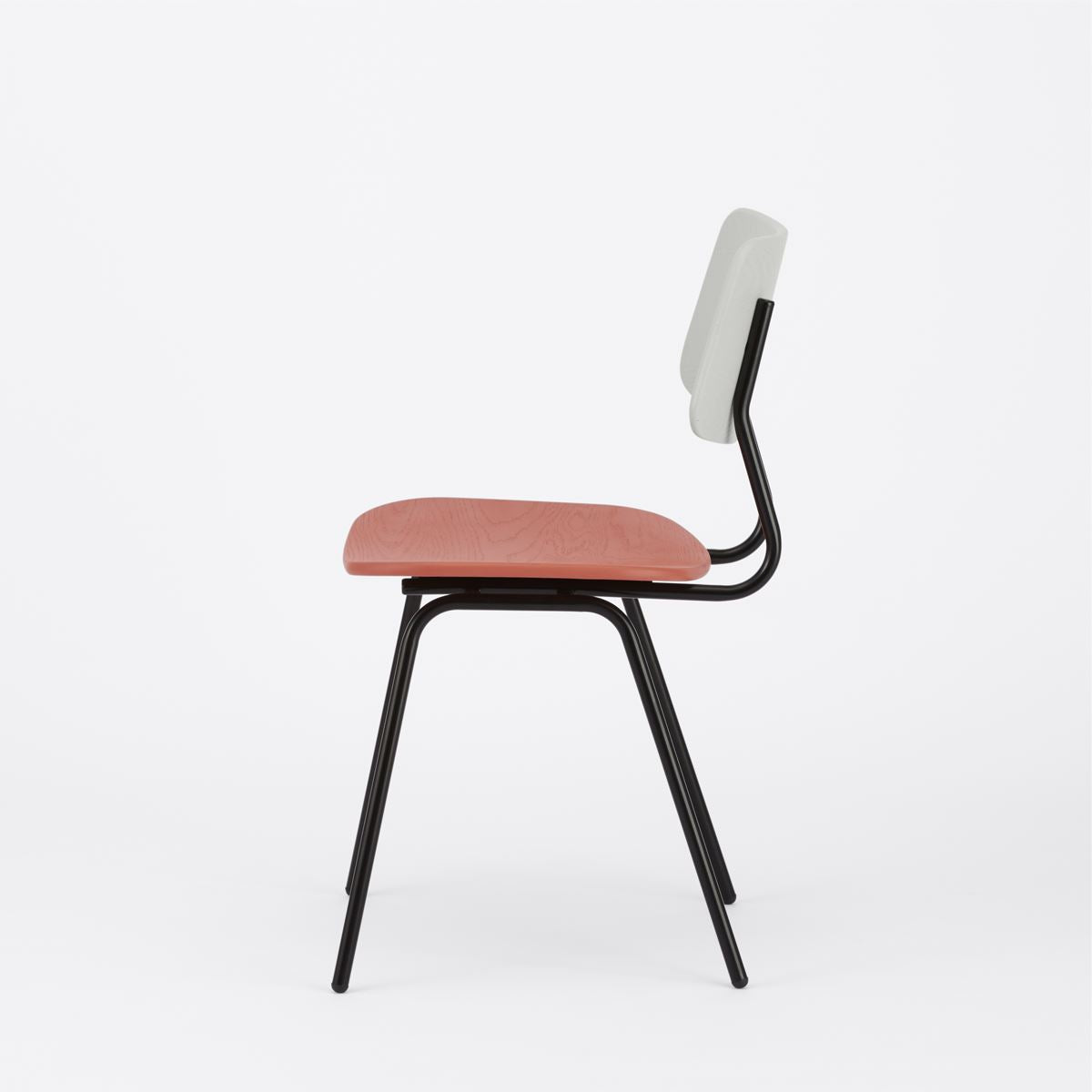 KUUM Chair shikaku - Gray x Pink x Black Steel Frame / クーム チェア シカク