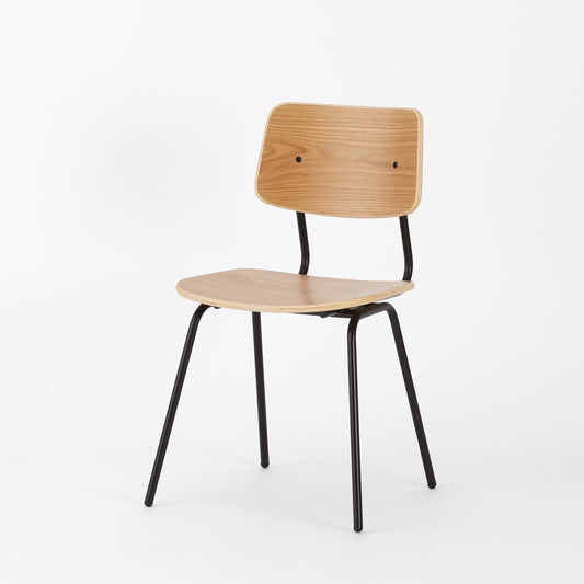 KUUM  Chair shikaku - Black Steel Frame/Wooden Back / クーム チェア シカク