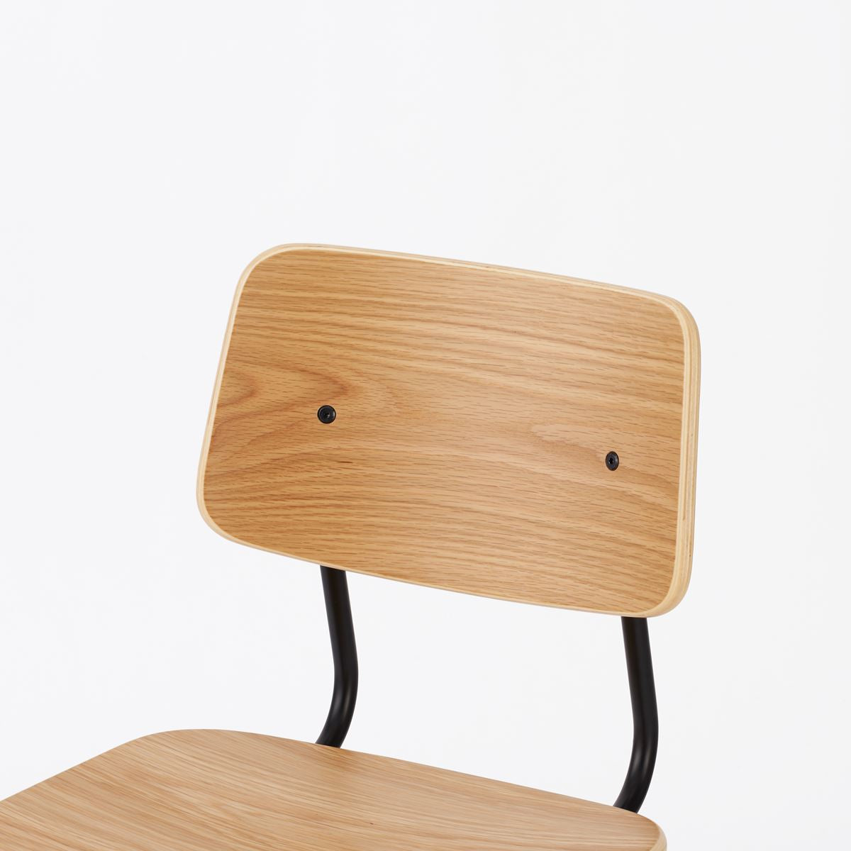 KUUM  Chair shikaku - Black Steel Frame/Wooden Back / クーム チェア シカク