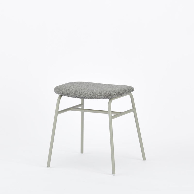 KUUM Stool shikaku - Gray White Steel Frame/Cushion / クーム スツール シカク