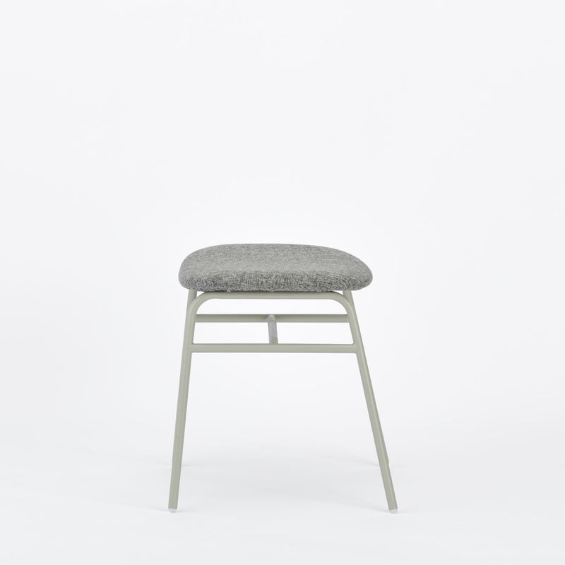 KUUM Stool shikaku - Gray White Steel Frame/Cushion / クーム スツール シカク