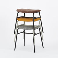 KUUM Stool shikaku - Gray White Steel Frame/Cushion / クーム スツール シカク