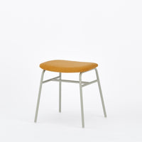 KUUM Stool shikaku - Gray White Steel Frame/Cushion / クーム スツール シカク