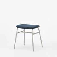 KUUM Stool shikaku - Gray White Steel Frame/Cushion / クーム スツール シカク