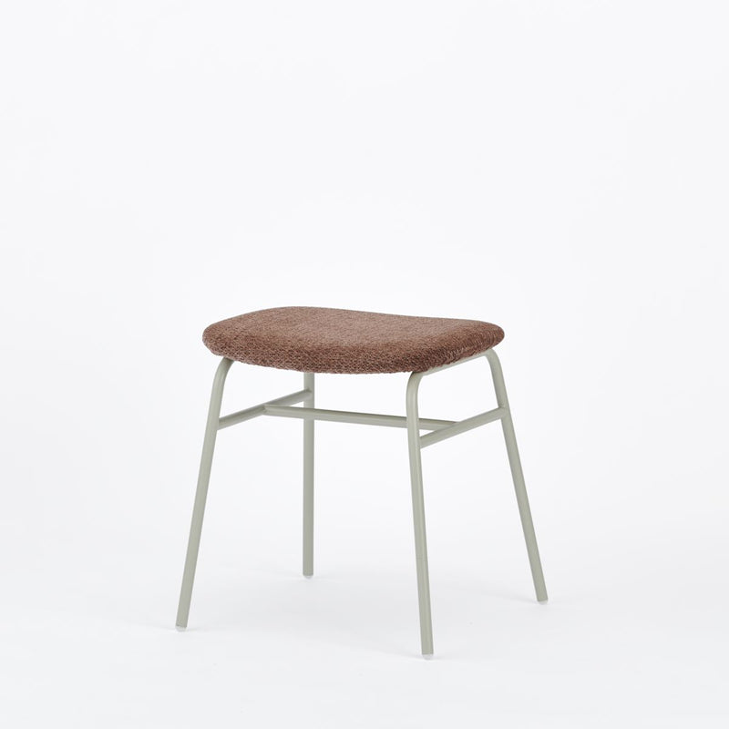 KUUM Stool shikaku - Gray White Steel Frame/Cushion / クーム スツール シカク