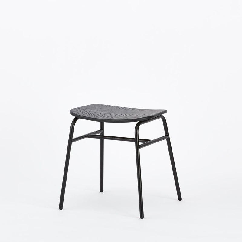 KUUM Stool shikaku - Black Steel Frame/Colored Wooden Seat / クーム  スツール シカク