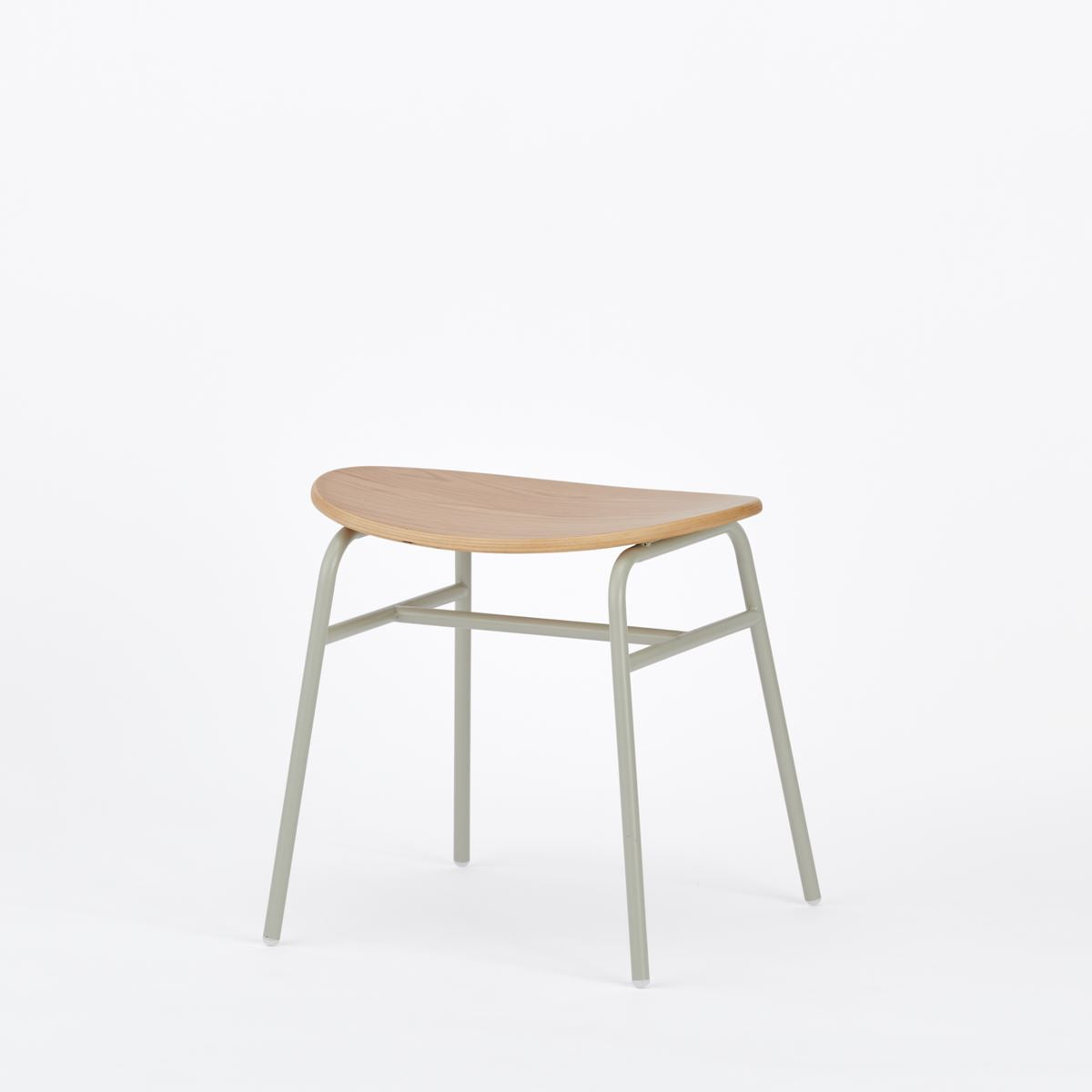 KUUM Stool kinoco - Gray White Steel Frame/Wooden Seat / クーム  スツール キノコ