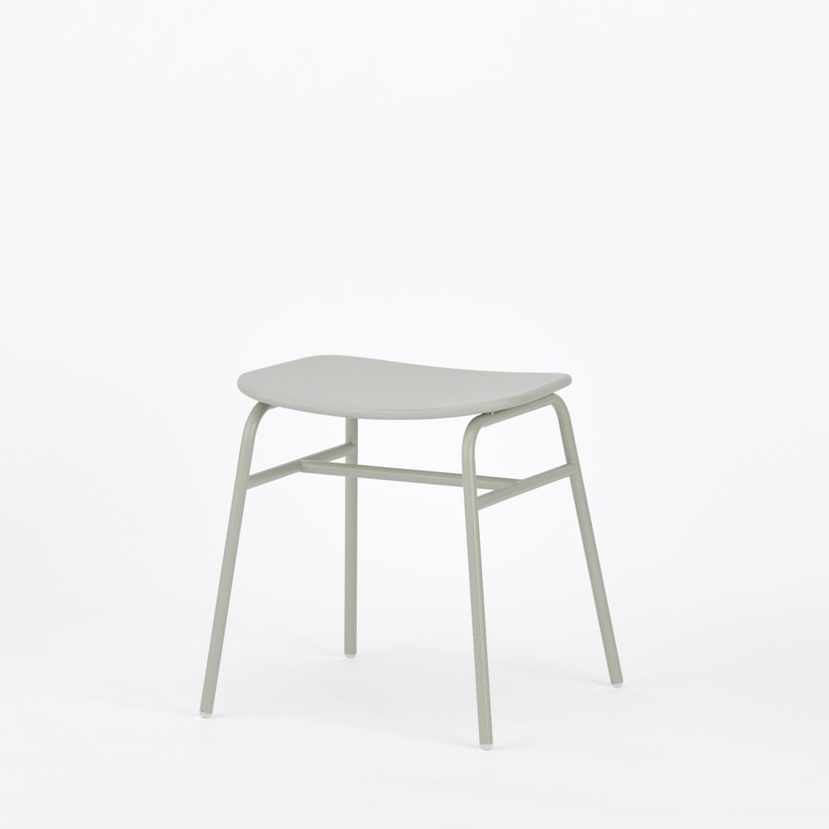 KUUM Stool shikaku - Gray White Steel Frame/Colored Wooden Seat / クーム  スツール シカク