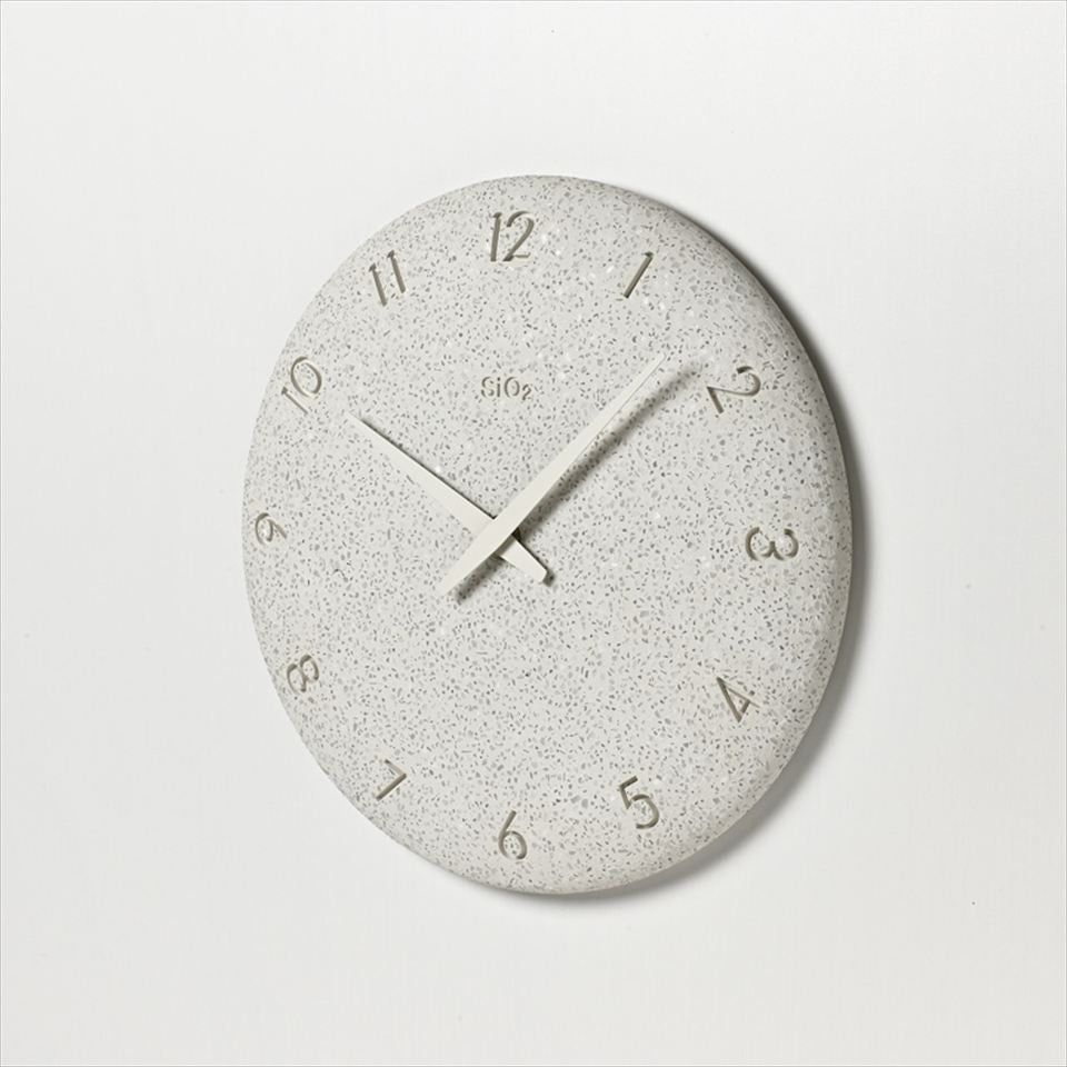 珪藻土の時計（洗い出し） ホワイト