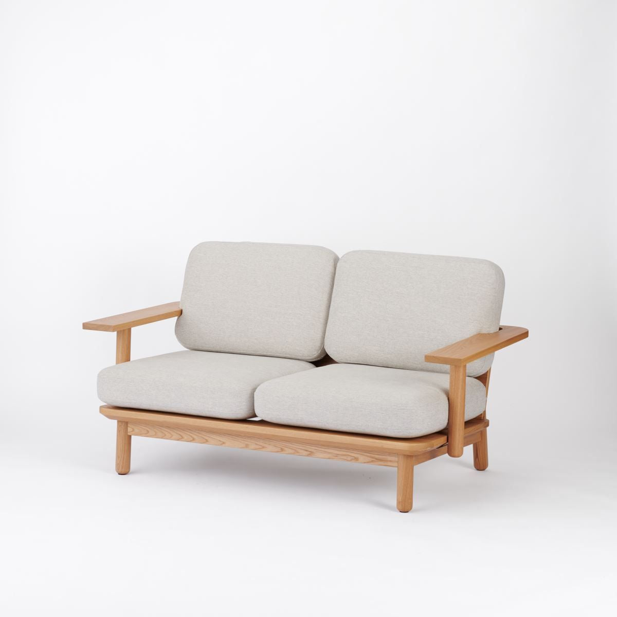 KUUM Living Table Φ850 突板/KUUM Sofa Wood 2P リビングソファ セットA（2点セット）