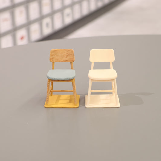 ミニチュア家具KUUM Chair shikaku - Wooden Frame/Cushion / クーム チェア シカク