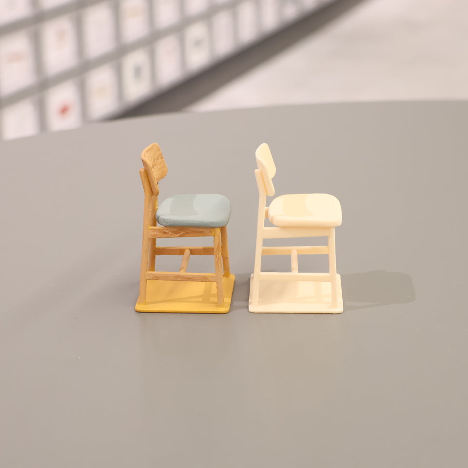 ミニチュア家具KUUM Chair shikaku - Wooden Frame/Cushion / クーム チェア シカク