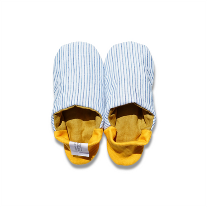 merippa House Shoes Linen Stripe×Linen Canvas / merippa ハウスシューズ リネンストライプ×リネンキャンバス