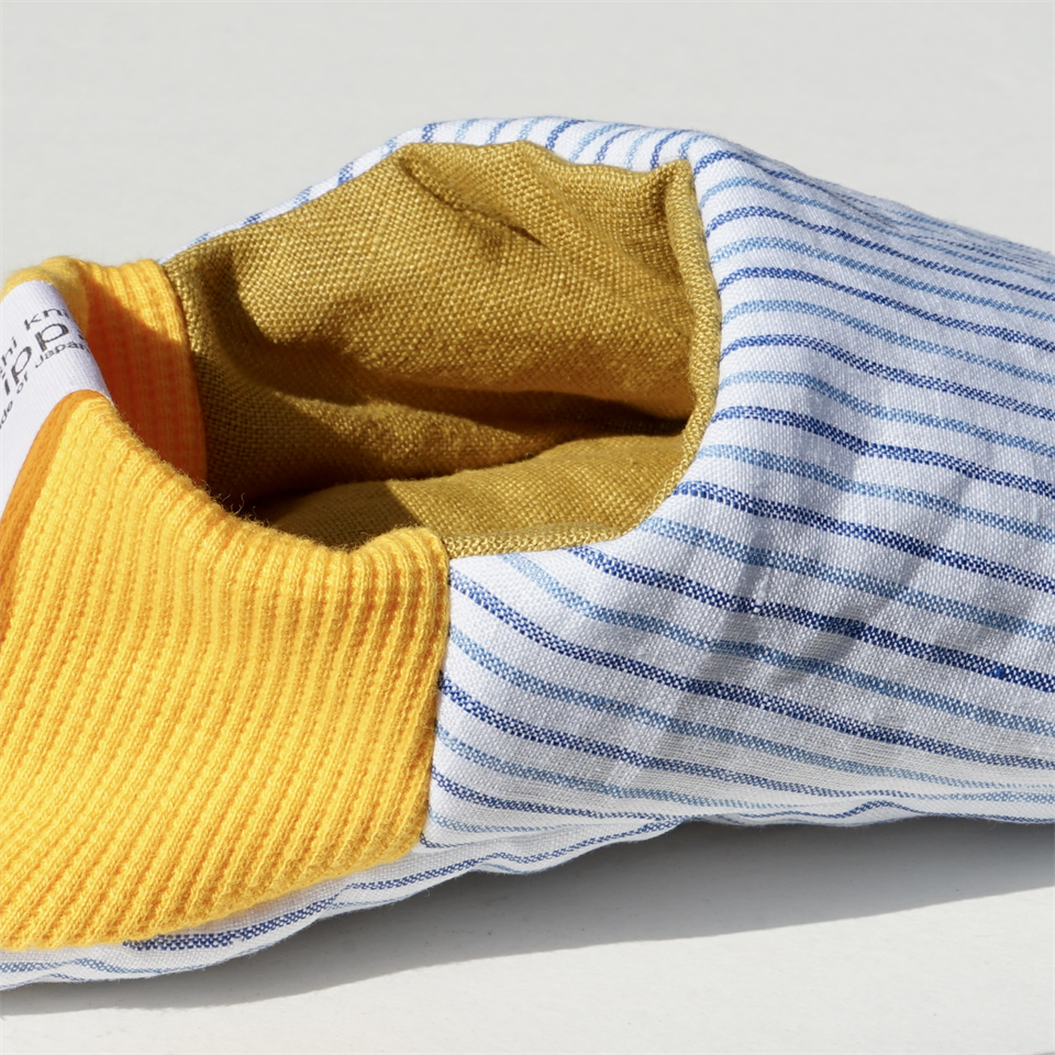merippa House Shoes Linen Stripe×Linen Canvas / merippa ハウスシューズ リネンストライプ×リネンキャンバス