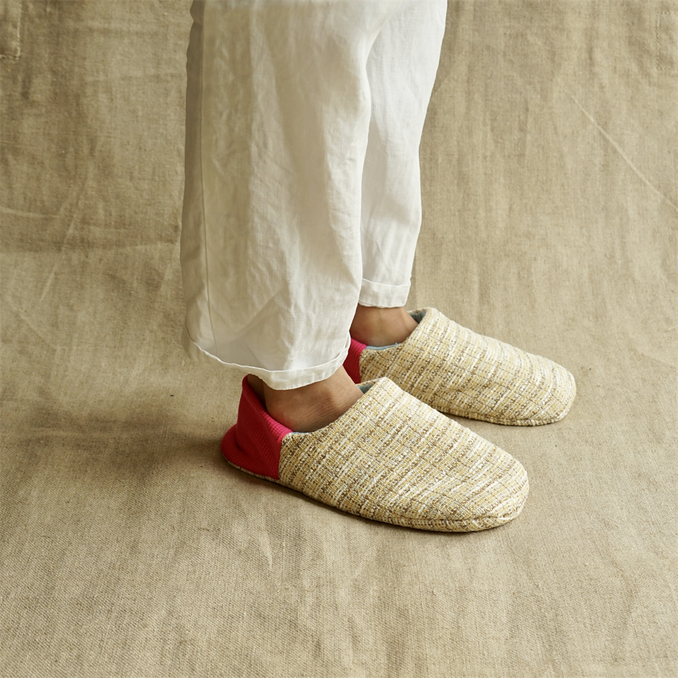merippa House Shoes Jersey Tweed×Linen Silk Canvas / merippa ハウスシューズ ジャージツイード×麻シルクキャンバス