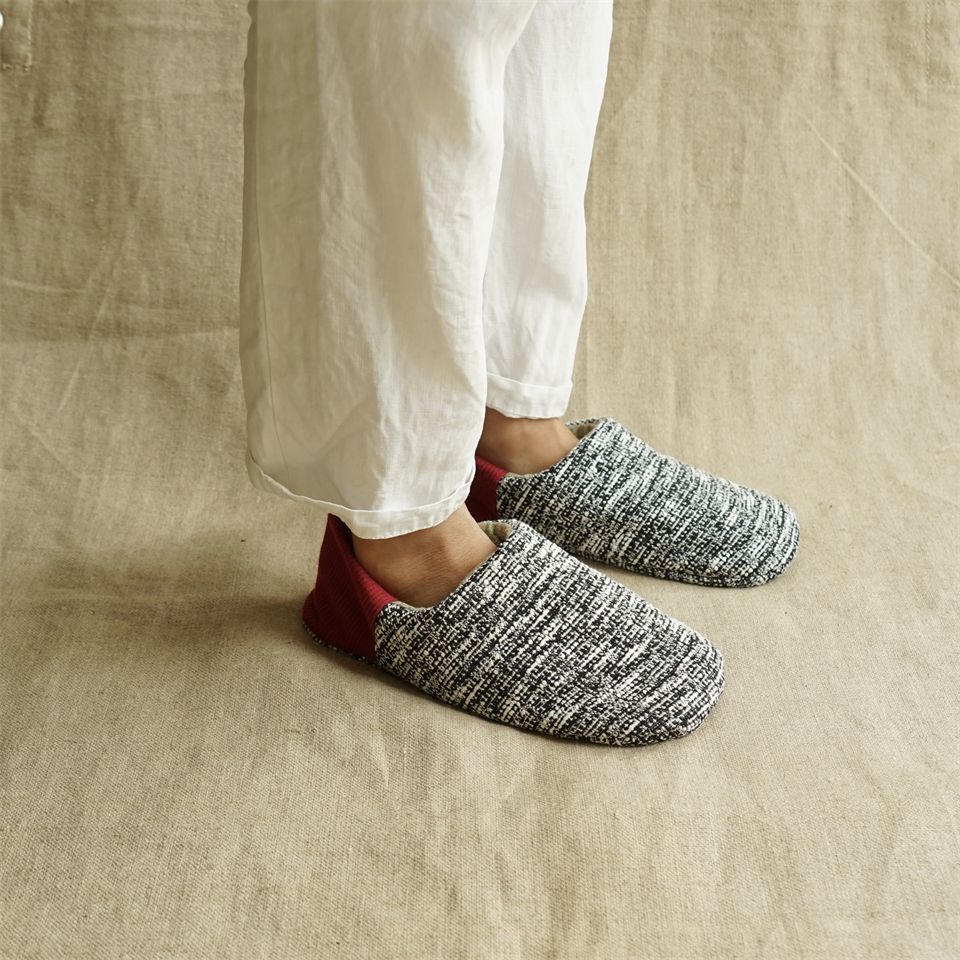merippa House Shoes Jersey Tweed×Linen Silk Canvas / merippa ハウスシューズ ジャージツイード×麻シルクキャンバス
