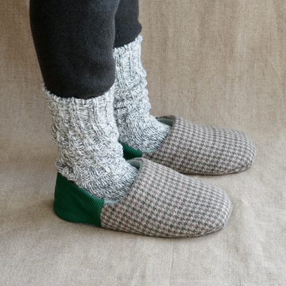 merippa House Shoes Houndstooth Check×Two-Face / merippa ハウスシューズ 千鳥チェック×ツーフェイス