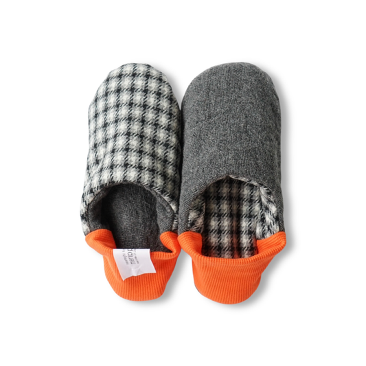 merippa House Shoes Houndstooth Check×Two-Face / merippa ハウスシューズ 千鳥チェック×ツーフェイス