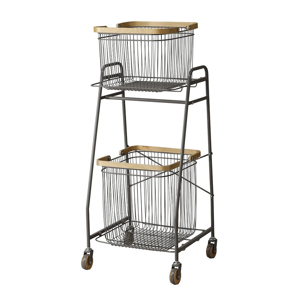 リヴ キャリーバスケットワゴンS（グレー）