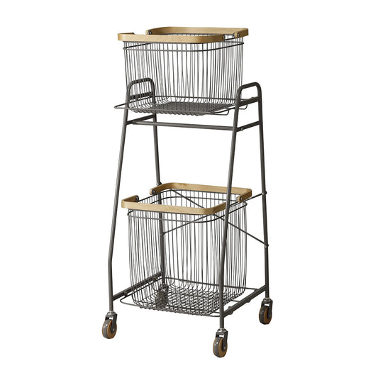 リヴ キャリーバスケットワゴンS（グレー）