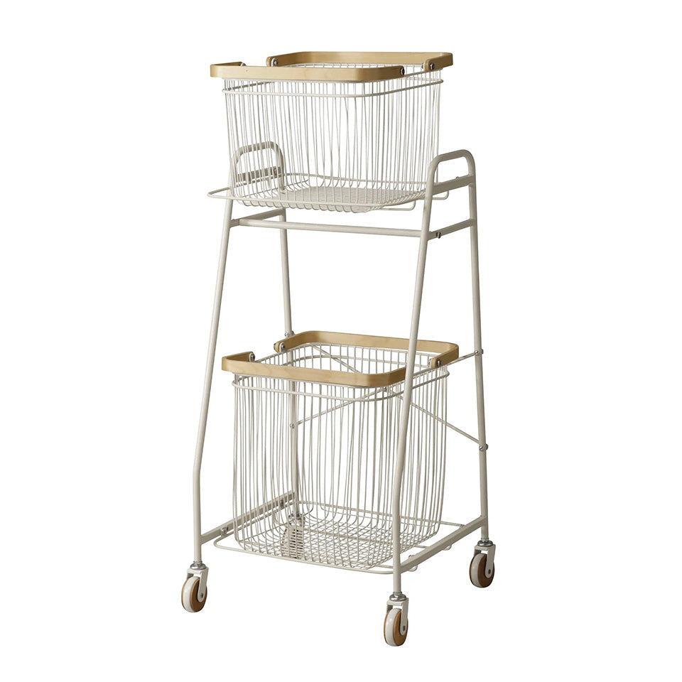 リヴ キャリーバスケットワゴンS（ホワイト）