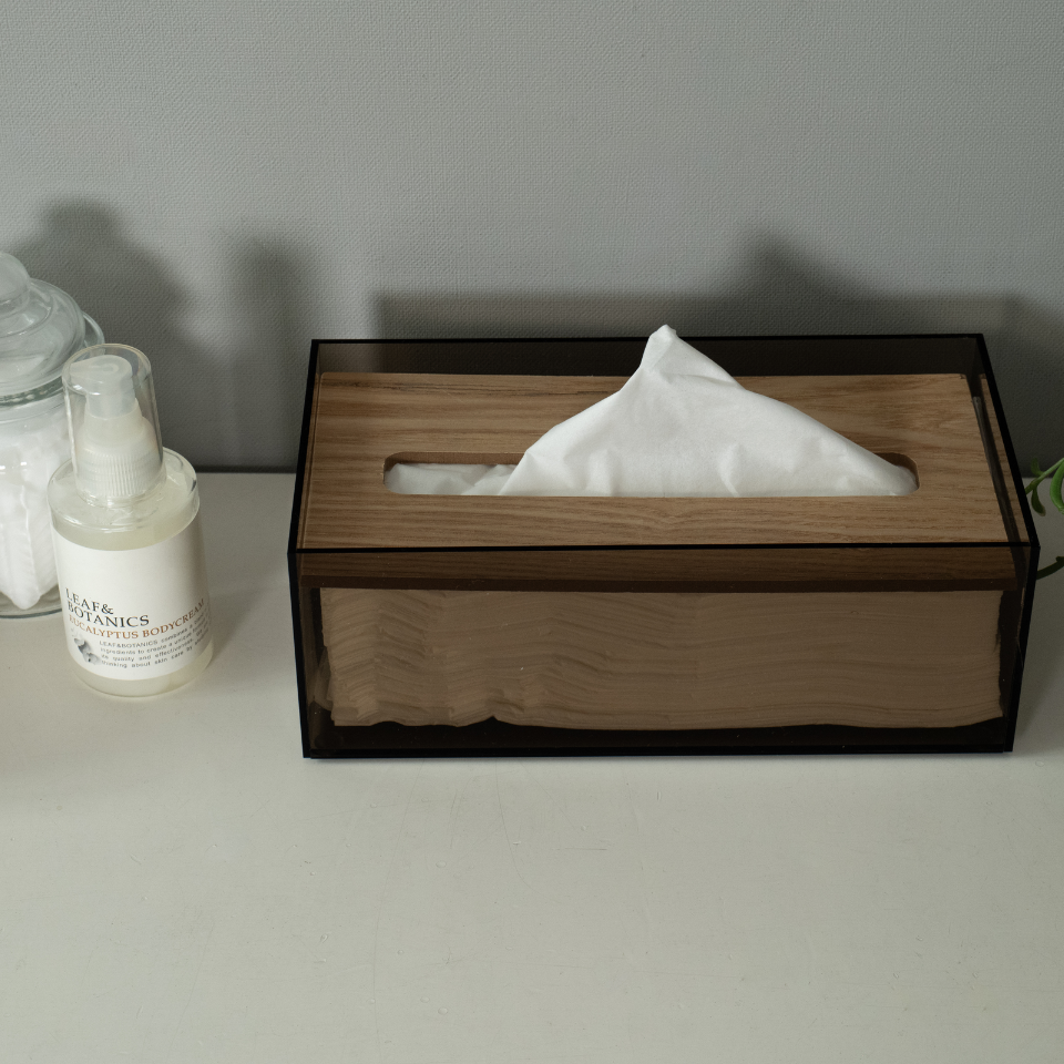 tissues ボックス と コットン ボックス アクリル素材