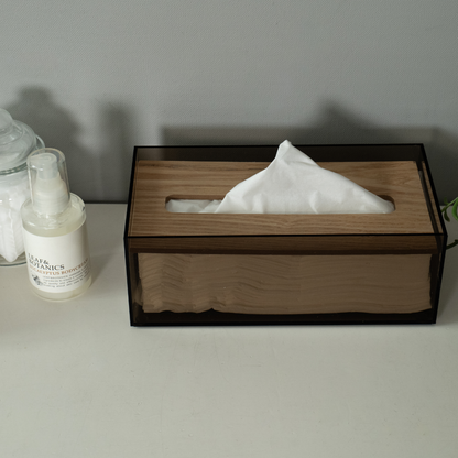 ACRYLIC ＆ WOOD TISSUE CASE / アクリルウッドティッシュケース