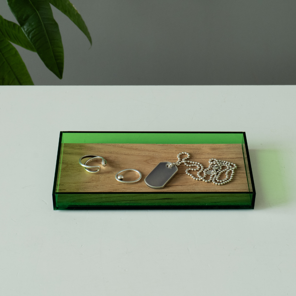 ACRYLIC ＆ WOOD TRAY / アクリルウッドトレー