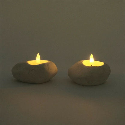 LEDキャンドル ストーンレット　oblongとoval　点灯シーン