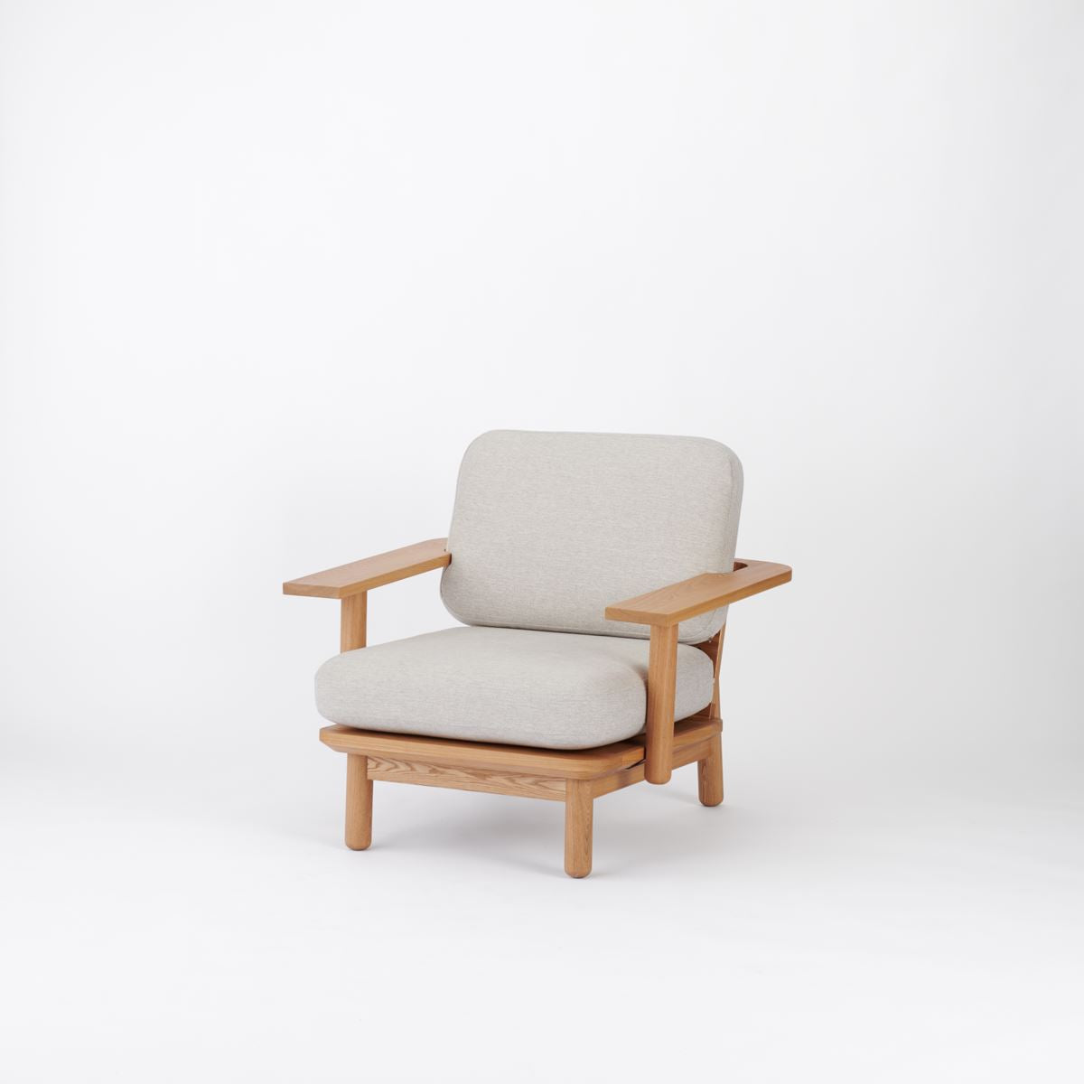 KUUM  Sofa 1 seater Double arm - Wooden Frame/Natural / クーム ソファ