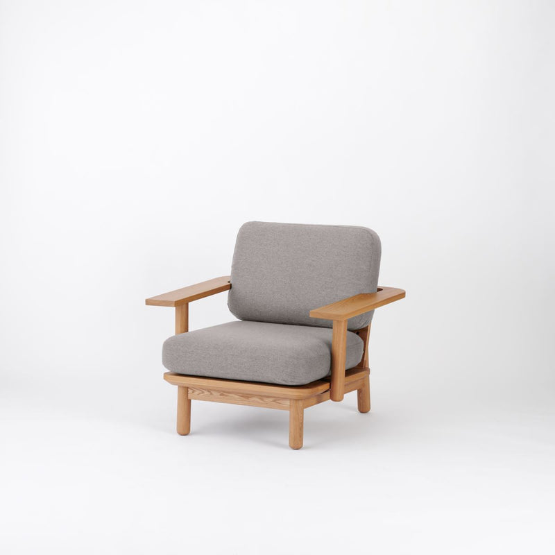 KUUM  Sofa 1 seater Double arm - Wooden Frame/Natural / クーム ソファ