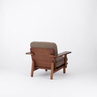 KUUM  Sofa 1 seater Double arm - Wooden Frame/Brown / クーム ソファ